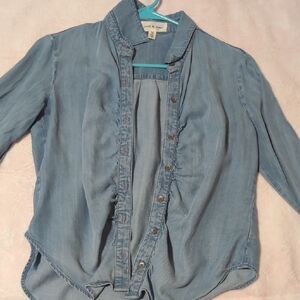 Cloth & Stone Denim-Appearance Blue Shirt